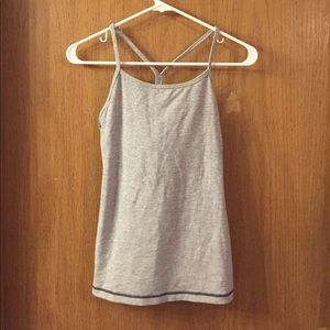 Grey stripped lulu lemon tank